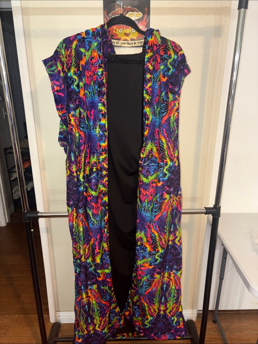 #108 NEW REVERSIBLE 2XL Sleeveless Long Open Front dream cloak Multicolor
